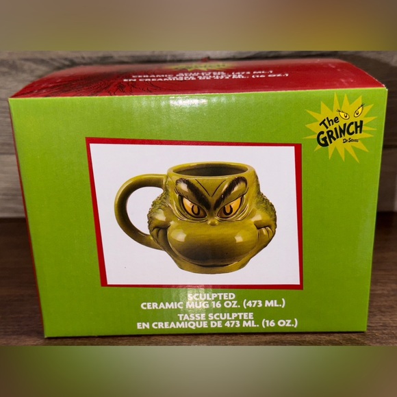 Super Cute Dr. Seuss The Grinch Sculpted Ceramic Mug - NEW - Picture 15 of 15